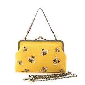 Bees Kisslock Bag      NEW!  yellow